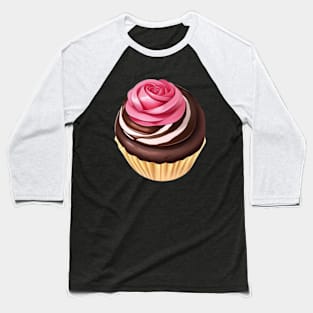 Rose and Chocolate Cupcake Baseball T-Shirt